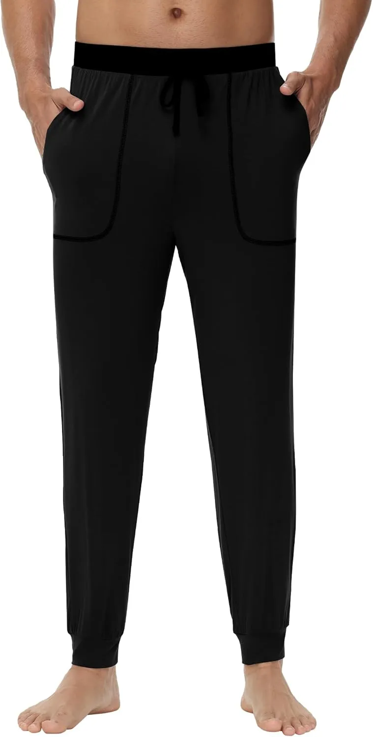 WiWi Viscose from Bamboo Mens Pajama Pants Jogger Bottoms Sleep Pant with Pockets Sweatpants S-XXL