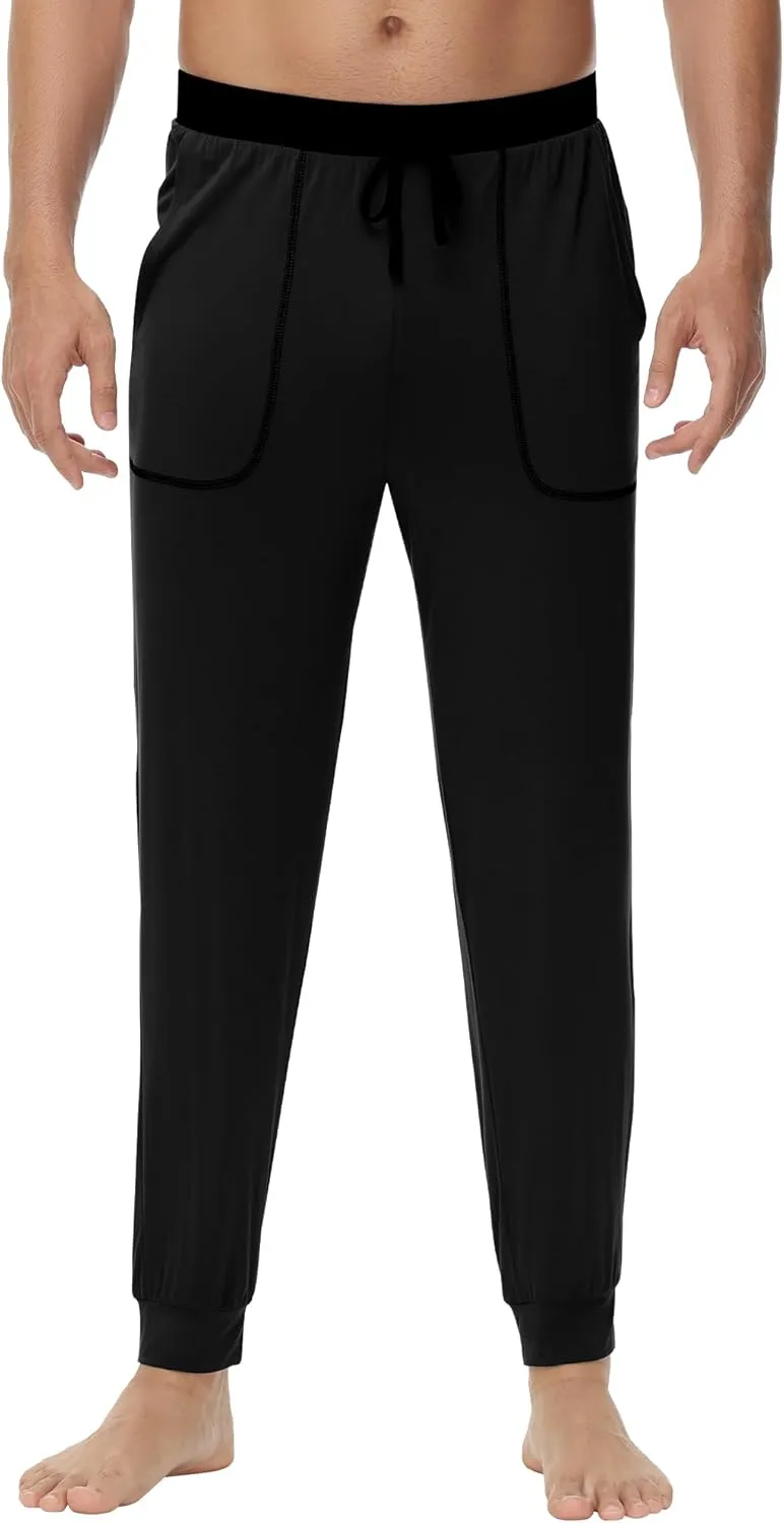 WiWi Viscose from Bamboo Mens Pajama Pants Jogger Bottoms Sleep Pant with Pockets Sweatpants S-XXL