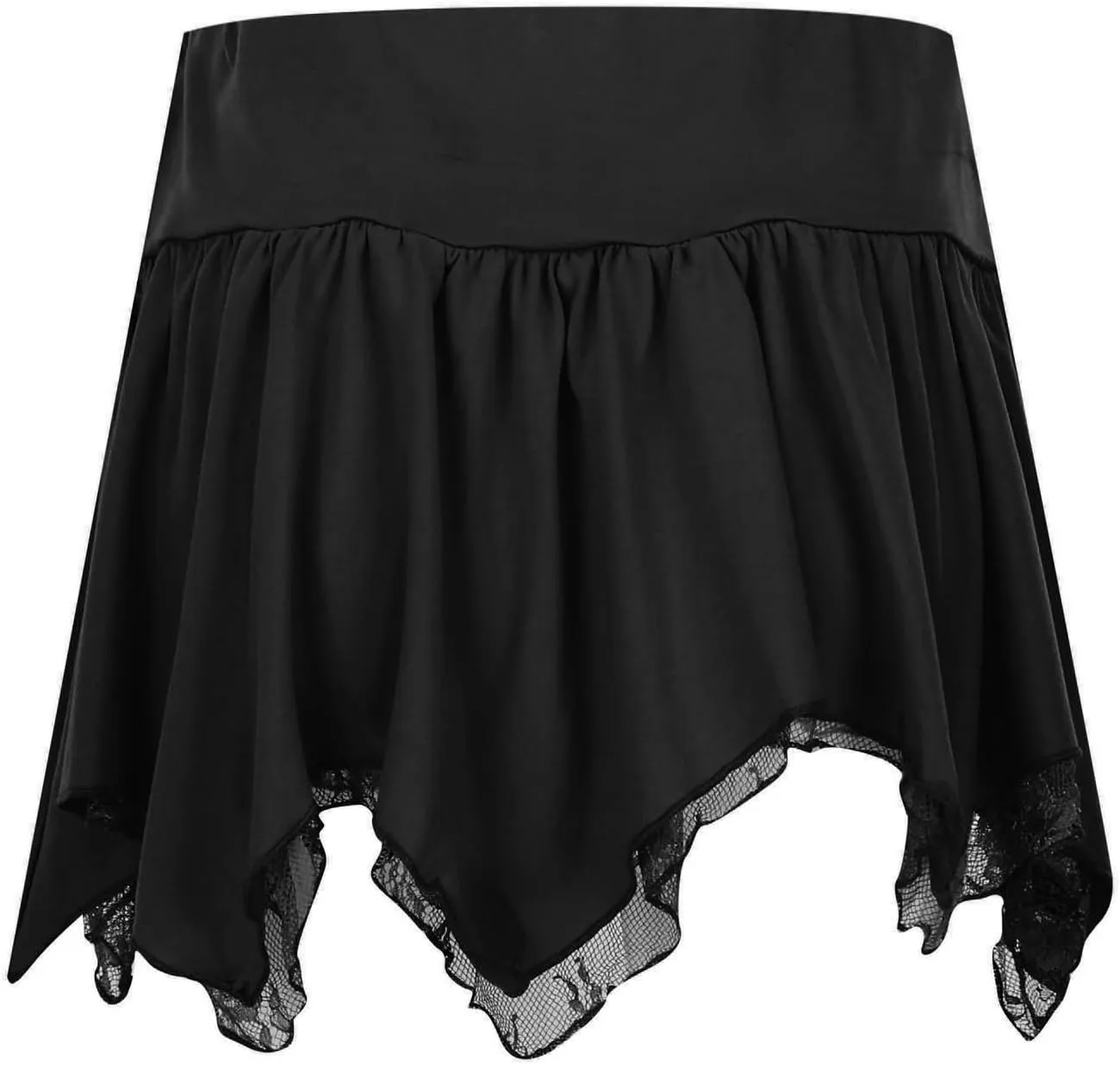 Women Lace Mini Skirt Y2K Ruffle Low Waist Layered Pleated Flowy Skirt Irregular Flowy Summer Casual Mini Skirts