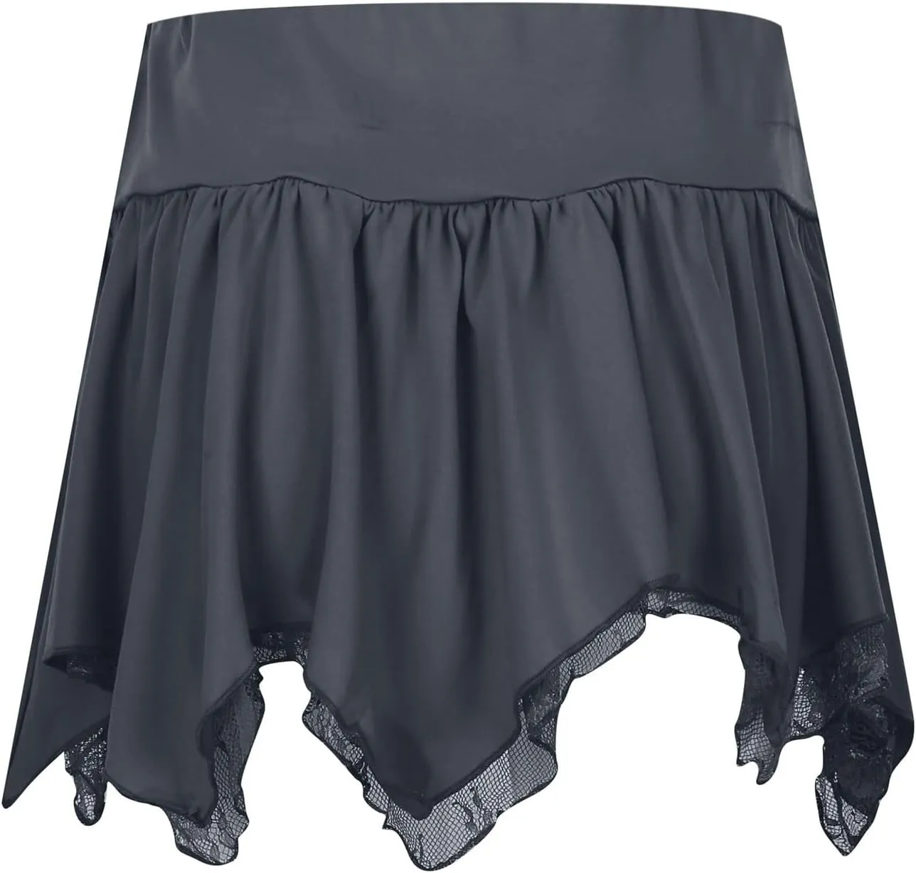 Women Lace Mini Skirt Y2K Ruffle Low Waist Layered Pleated Flowy Skirt Irregular Flowy Summer Casual Mini Skirts