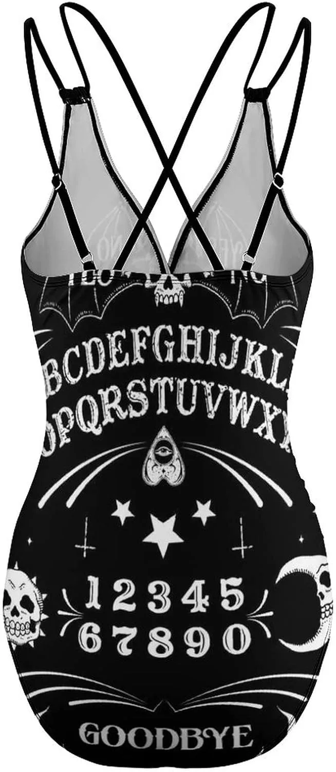 Women One Piece Swimsuit Monokini Halter Neck Swimdress Retro Boho Beachwear