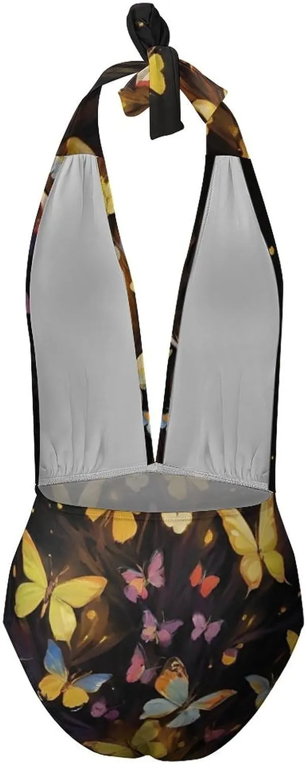 Women One Piece Swimsuits Monokini High Cut Low Back Swimming Suit Beachwear