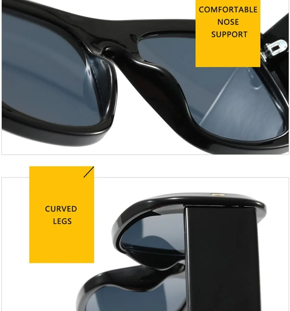 Women Oversized Sunglasses For Women Men Fashion Rivet Sun Glasses Retro Trending Shades UV400