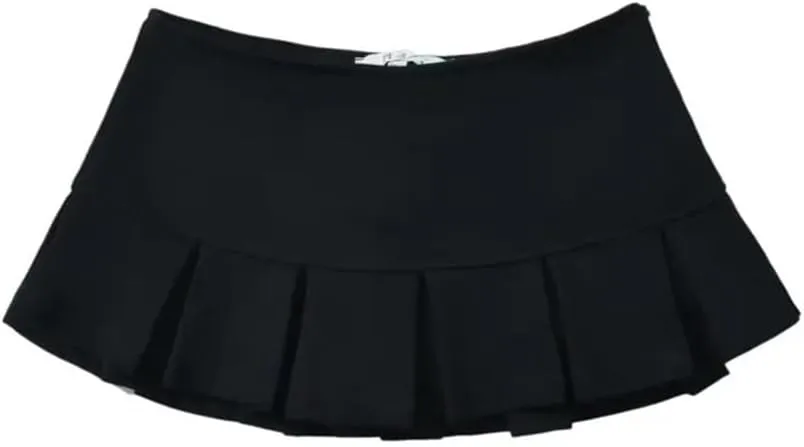 Women Spring Extreme Short Pleated Skirt Low Rise Thin Style Bottoms Mini Short Skirt