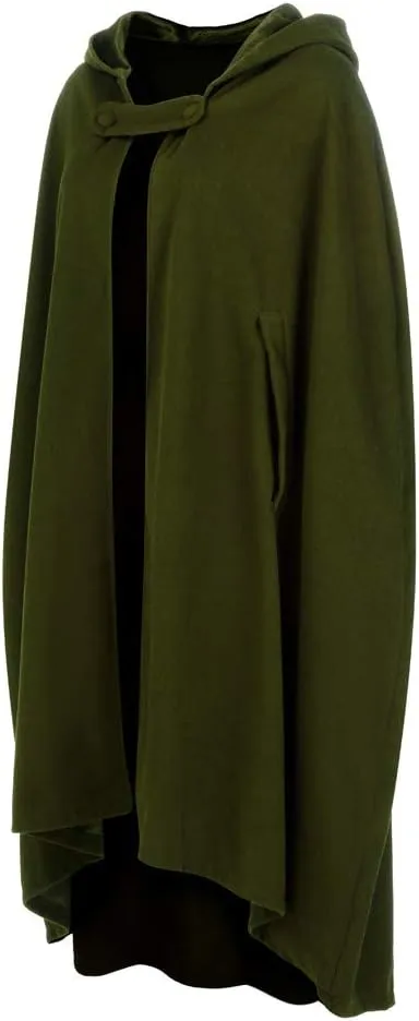 Women Wool Blend Hooded Cape Poncho Maxi Cloak Coat Ladies Gothic Open Front Cardigan Jacket Winter Solid Long Poncho