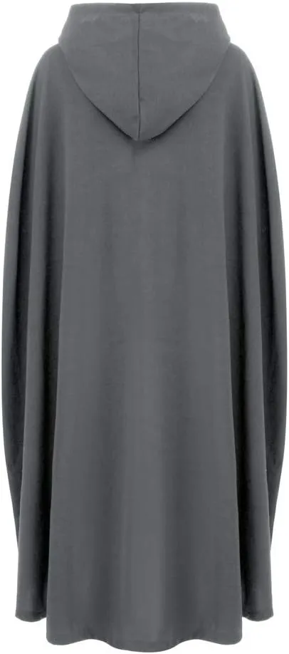 Women Wool Blend Hooded Cape Poncho Maxi Cloak Coat Ladies Gothic Open Front Cardigan Jacket Winter Solid Long Poncho