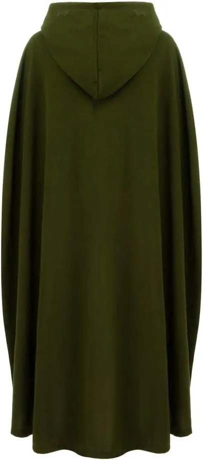 Women Wool Blend Hooded Cape Poncho Maxi Cloak Coat Ladies Gothic Open Front Cardigan Jacket Winter Solid Long Poncho