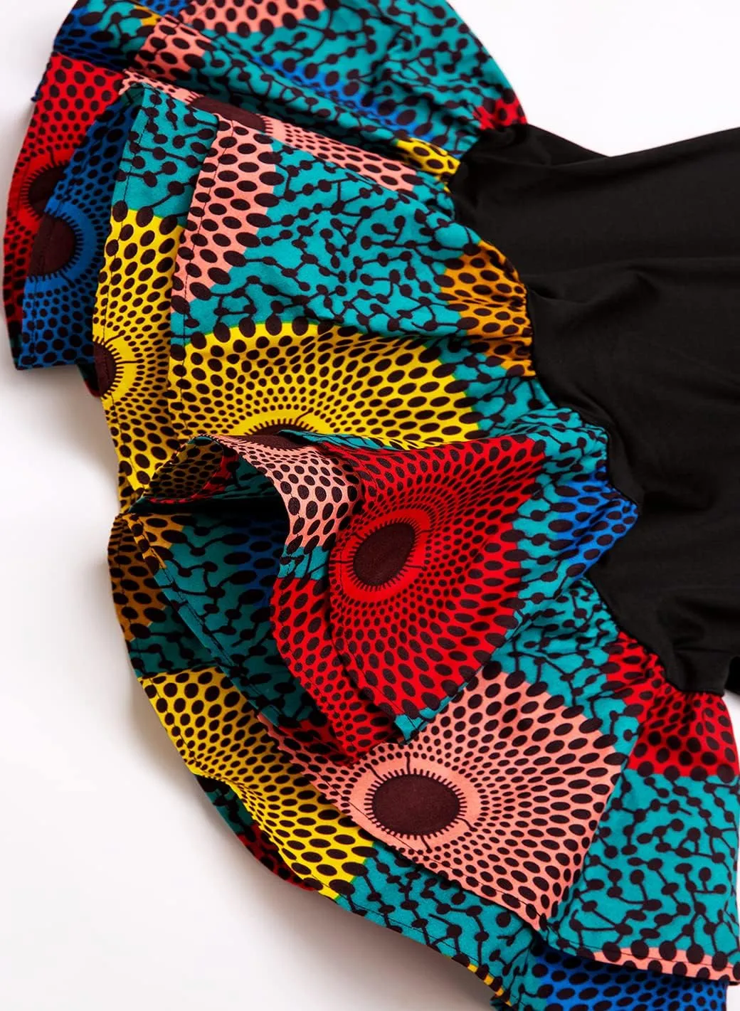 Women's African Fashion Ankara Print Dress Traditional Casual Outfits Attire
