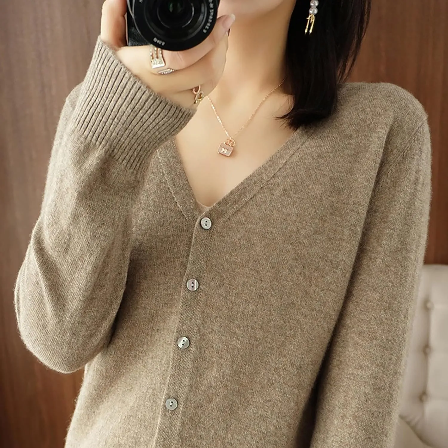 Women's Cable Knit Open Front Cardigans Sweater Casual Sweater Warm Top Button Down Loose Cardigan Outwear Womens