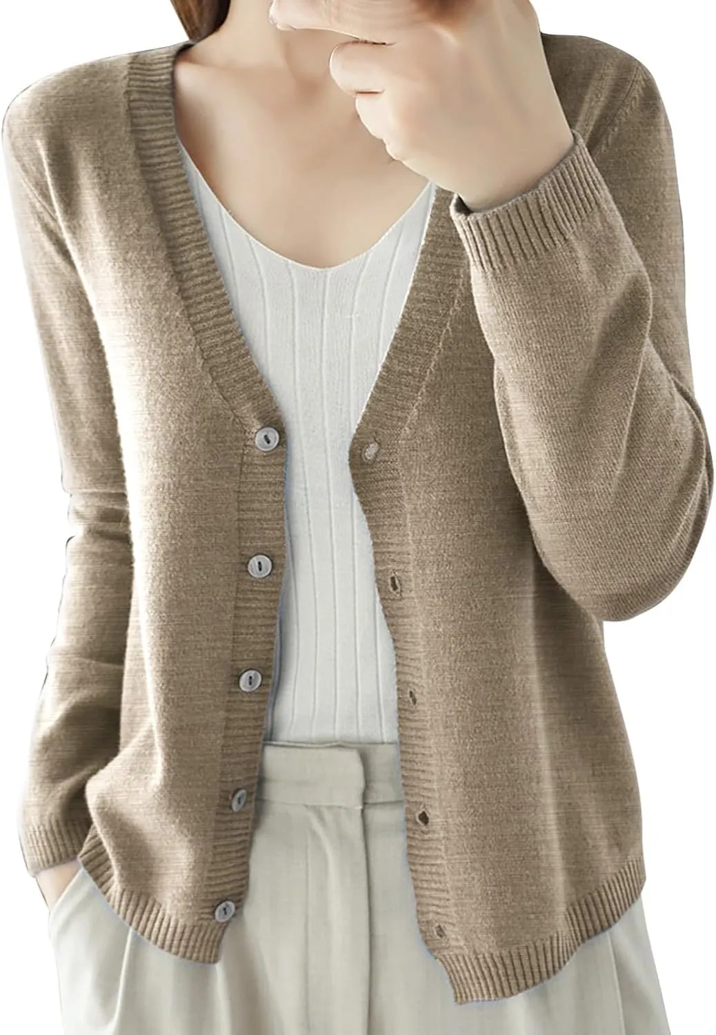 Women's Cable Knit Open Front Cardigans Sweater Casual Sweater Warm Top Button Down Loose Cardigan Outwear Womens