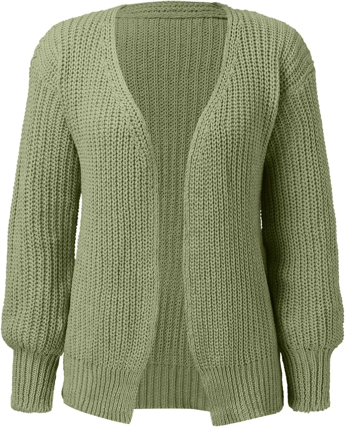 Women's Cardigan Open Front Long Lantern Sleeve Sweater Coats Fall 2024 Oversized Chunky Knit Outwear with Pockets