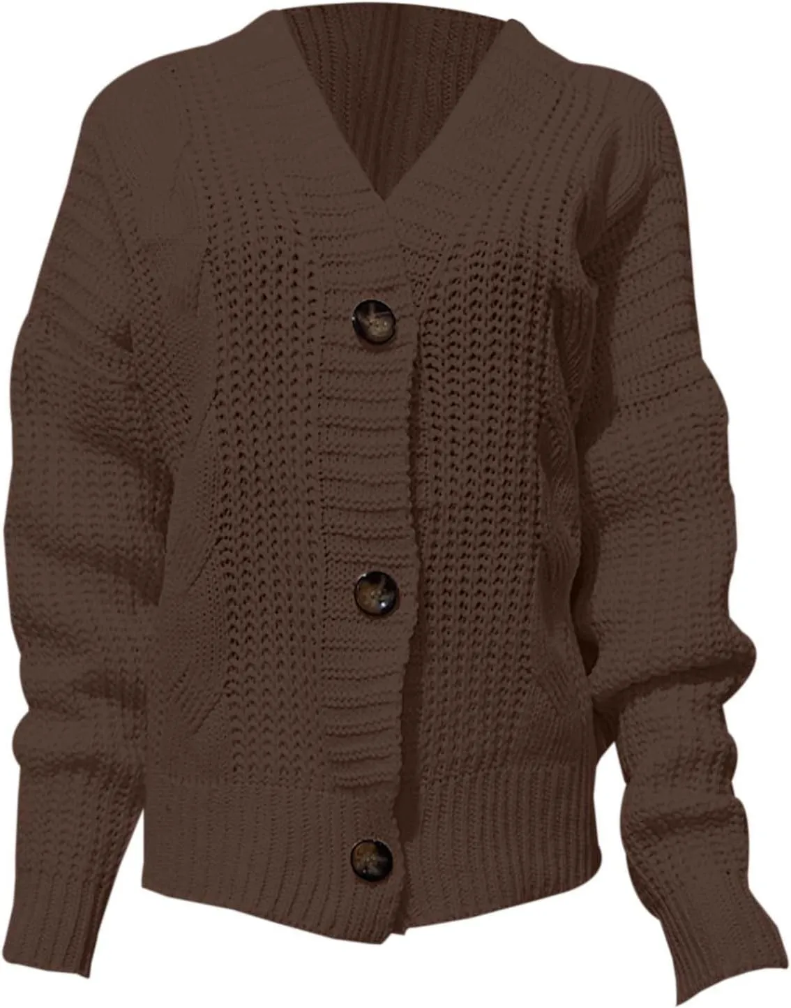 Women's Cardigan Sweater 2024 Fall Winter Casual Long Sleeve Open Front Cardigans Button Down Knit Chunky Outwear Coats