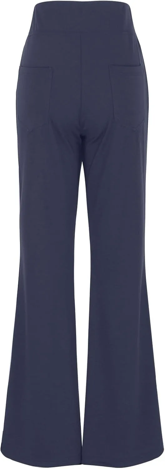 Womens Dress Pants Stretchy High Waisted Bell-Bottoms Slacks Office Business Casual Bootcut Trousers with Pockets