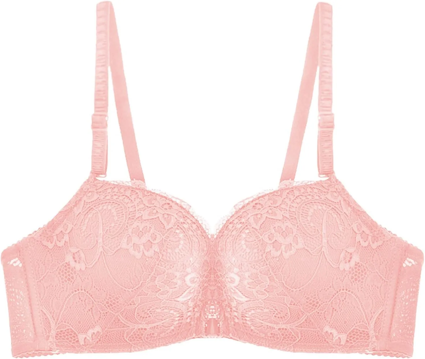 Women's Front Closure Lace Bra, No Underwire Unlined Plus Size Lacy Full Coverage Bralettes for Women with Support