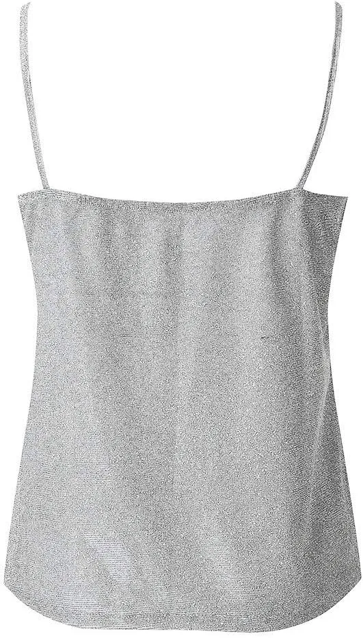 Womens Glitter Sequin Tank Tops Ladies Sexy Sparkle Cami Swing Vest Clubwear