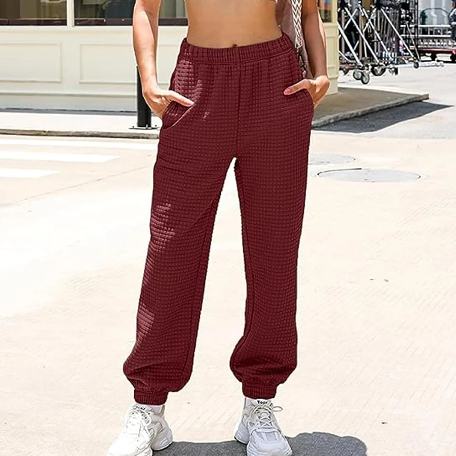 Women's High Waisted Sweatpants Workout Active Joggers Pants Baggy Lounge Bottoms Active Pants with Pockets