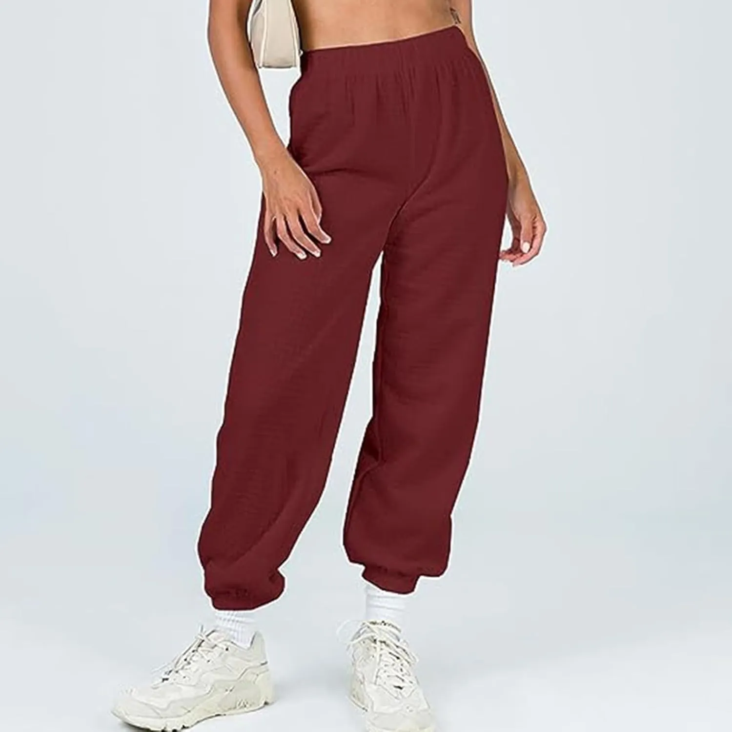 Women's High Waisted Sweatpants Workout Active Joggers Pants Baggy Lounge Bottoms Active Pants with Pockets