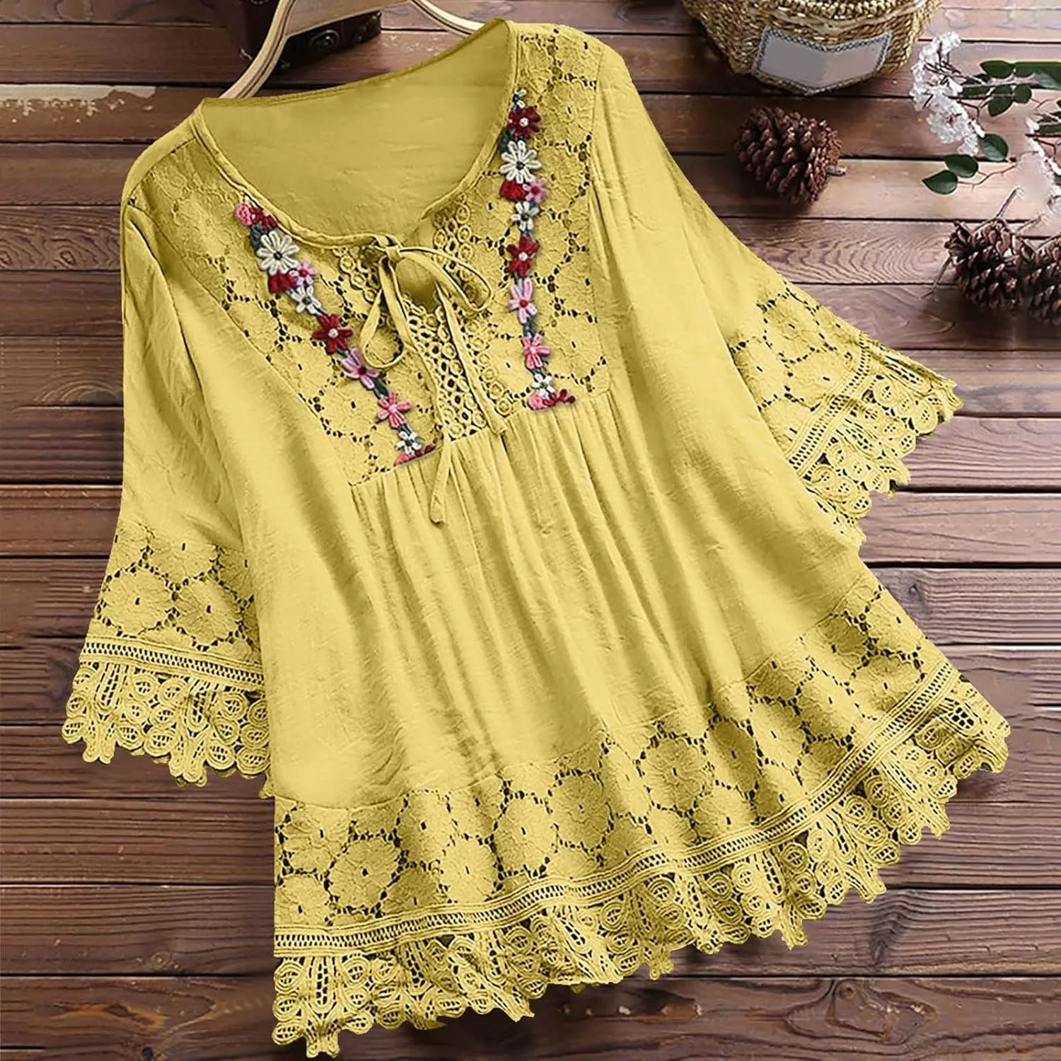 Women's Linen Shirts V-Neck Button Blouses Lapel Collar 2025 Summer Tee Shirts Long Sleeve Loose Fit T-Shirt
