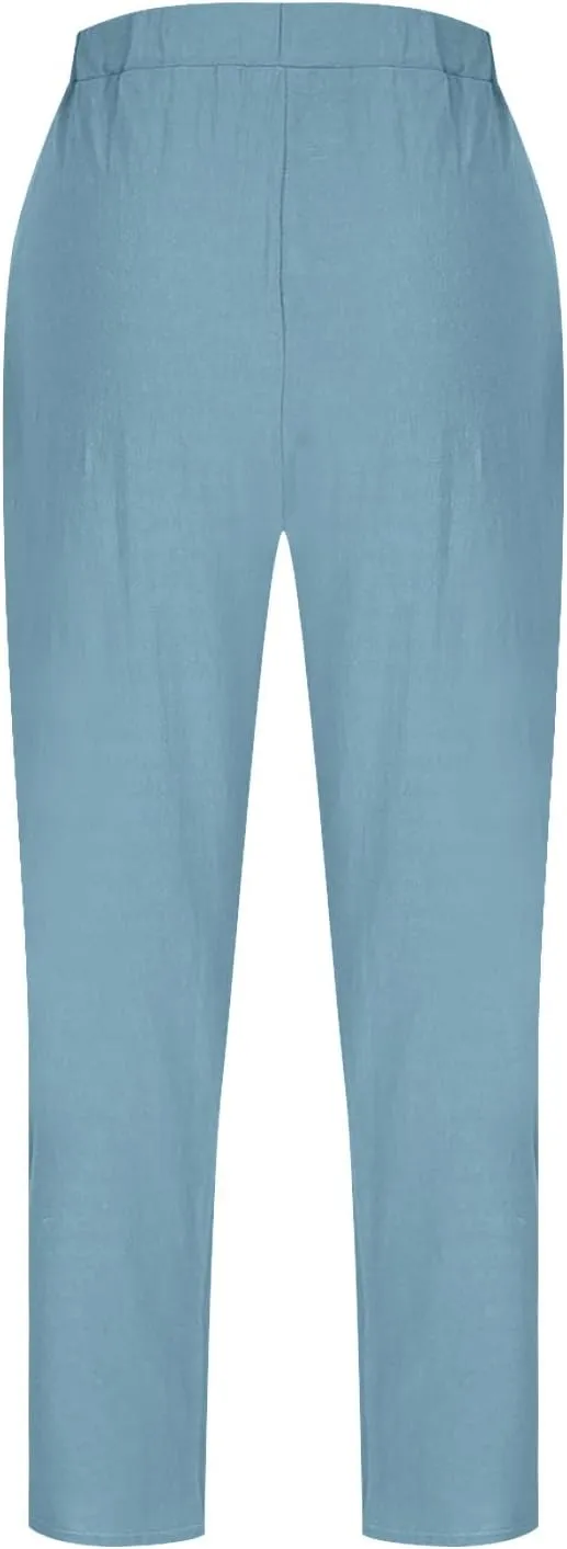 Women's Loose Trendy Straight Leg Pants Summer Casual Business Office Trousers Party Vacation Basic Bottoms 2025