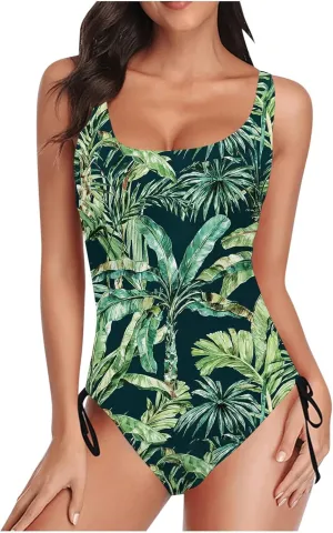 Women's One Piece Swimsuits Tummy Control Backless Cutout High Cut Bathing Suit Monokini Swimwear Monokinis Swim Suits