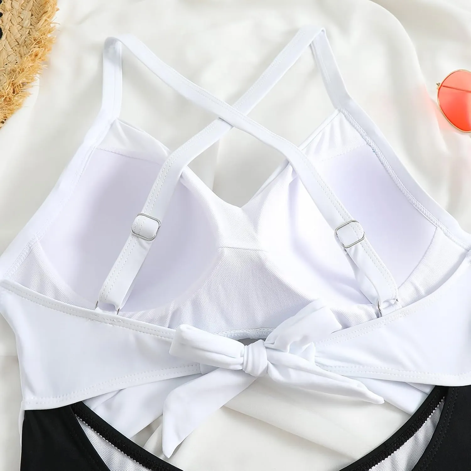 Women's One Piece Swimsuits Tummy Control Cutout High Cut Halter Bathing Suit Crisscross Backless Monokini Swimsuit