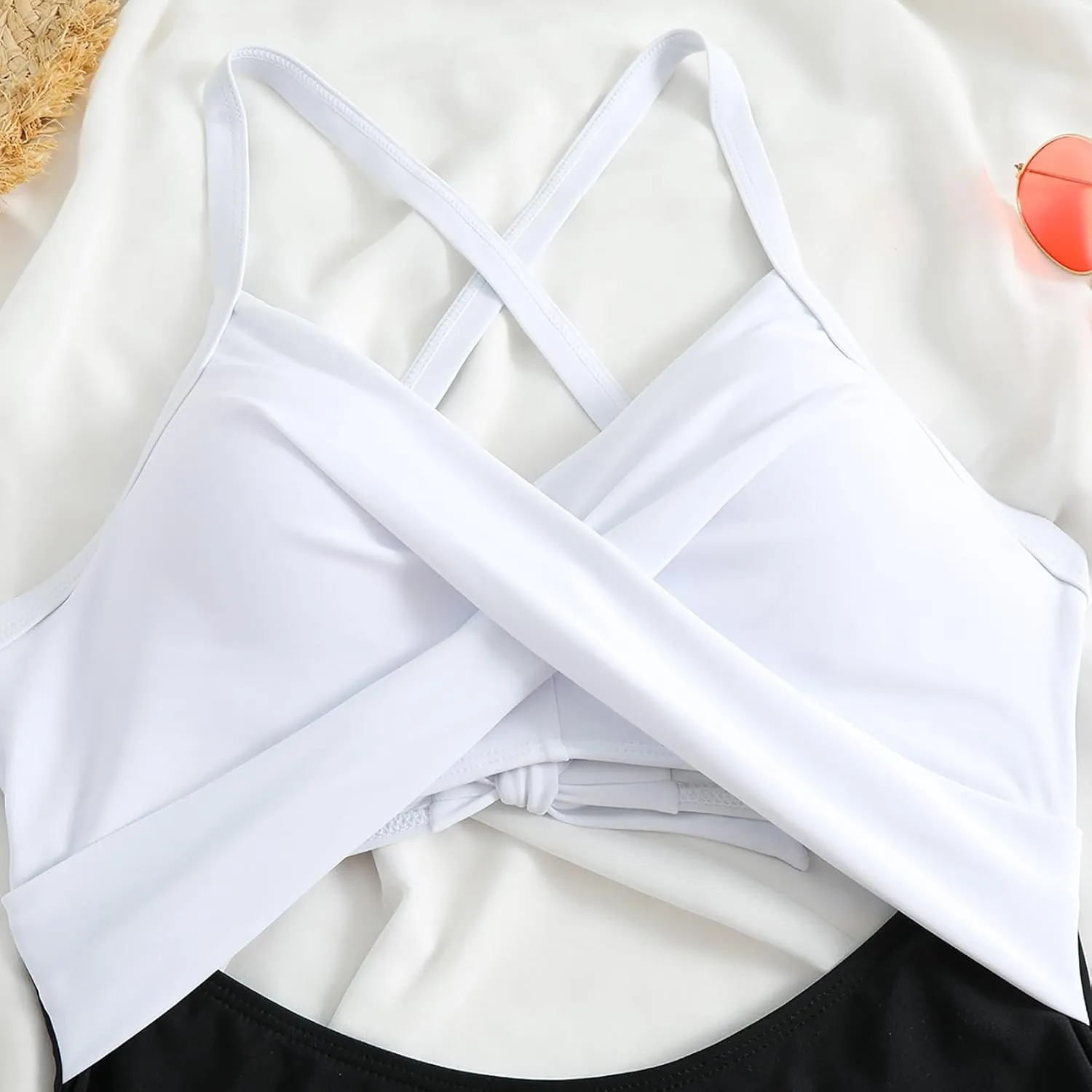 Women's One Piece Swimsuits Tummy Control Cutout High Cut Halter Bathing Suit Crisscross Backless Monokini Swimsuit
