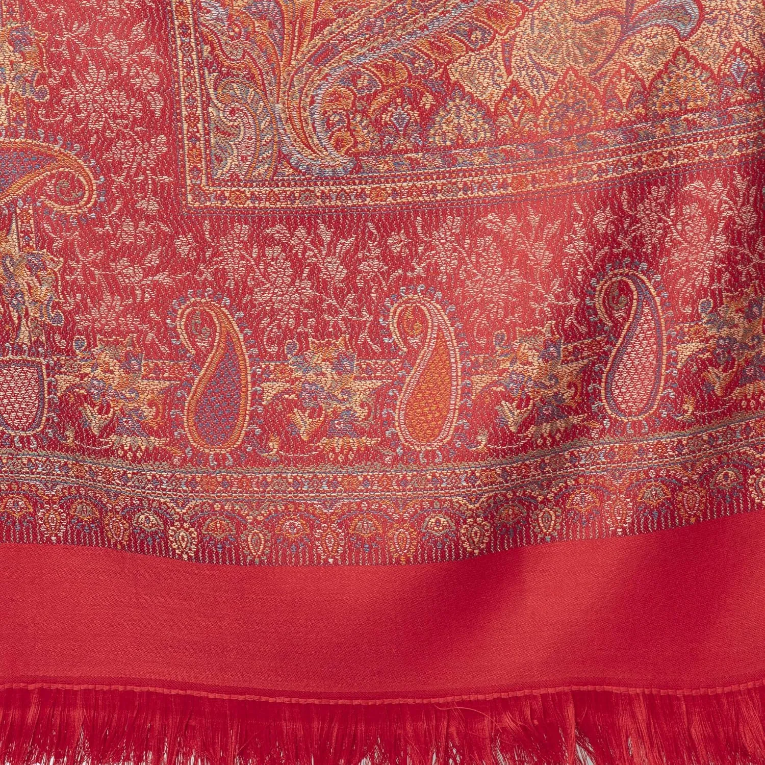 Women's Pashmina Wool Blend Indian Handicraft Woven Shawls, Scarf, Wraps [Large Size: 40" X 80"]