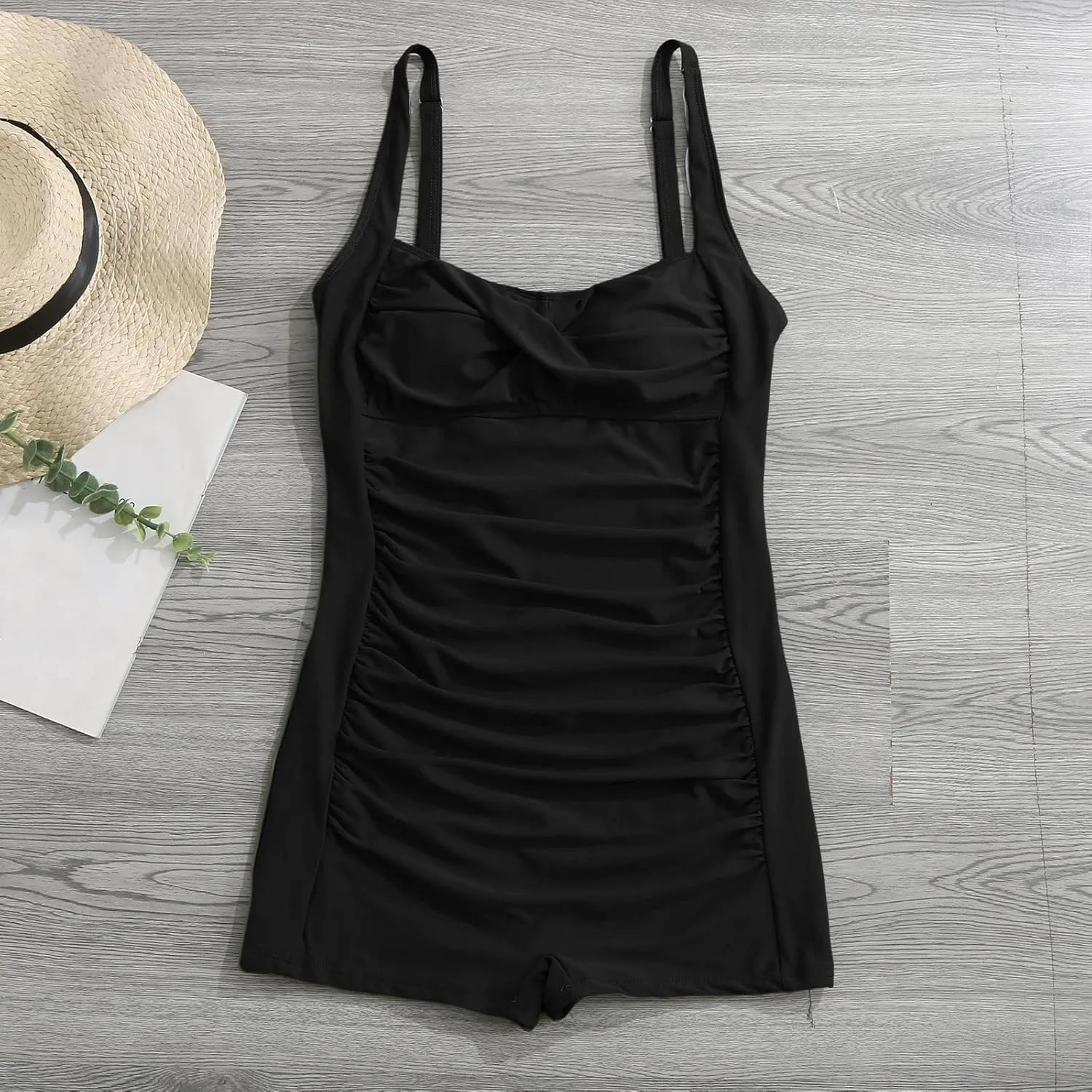 Womens Plus Size One Piece Swimsuit Tummy Control Bathing Suit Full Coverage Swimwear Twist Front Ruched Swim Suits