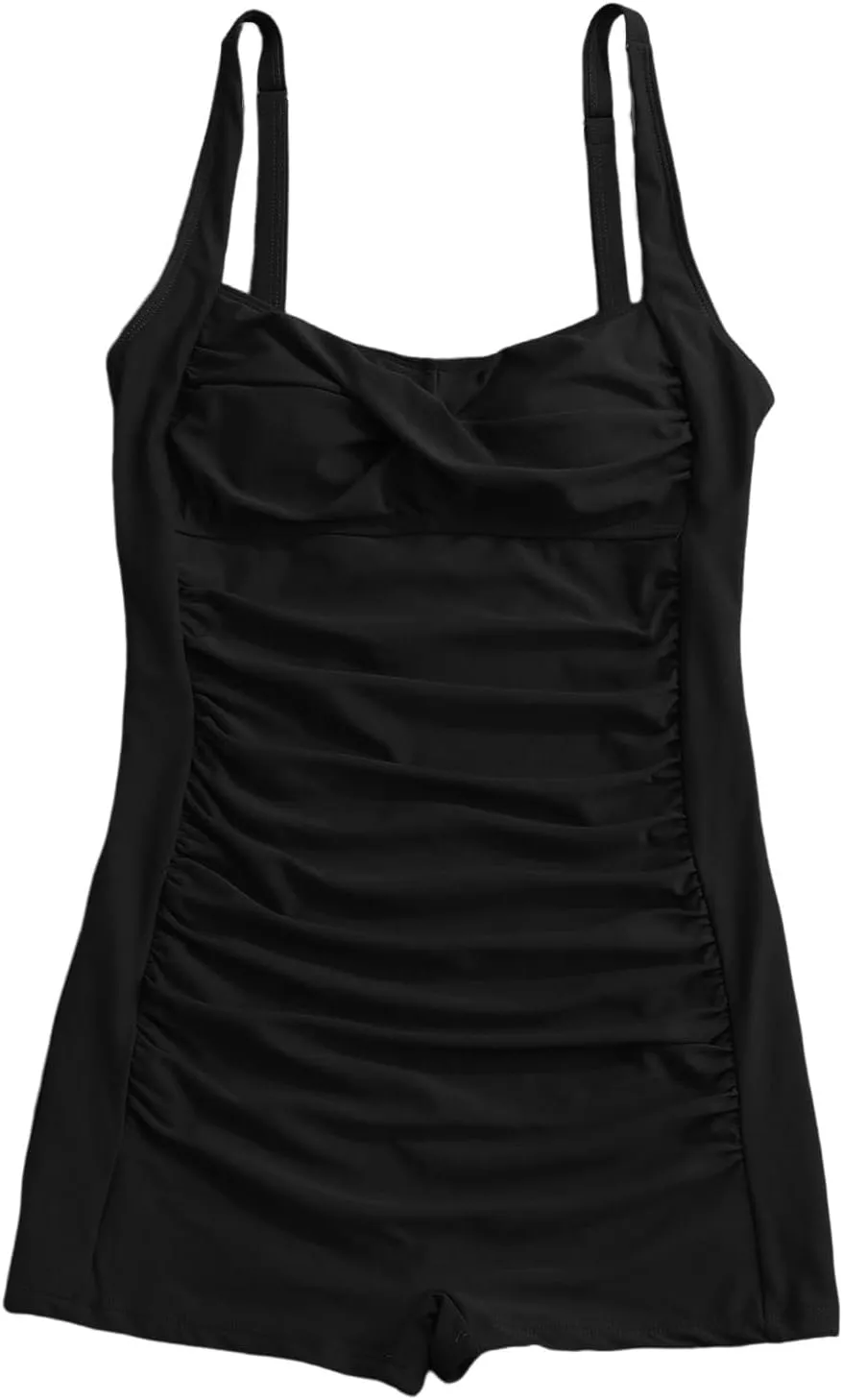 Womens Plus Size One Piece Swimsuit Tummy Control Bathing Suit Full Coverage Swimwear Twist Front Ruched Swim Suits