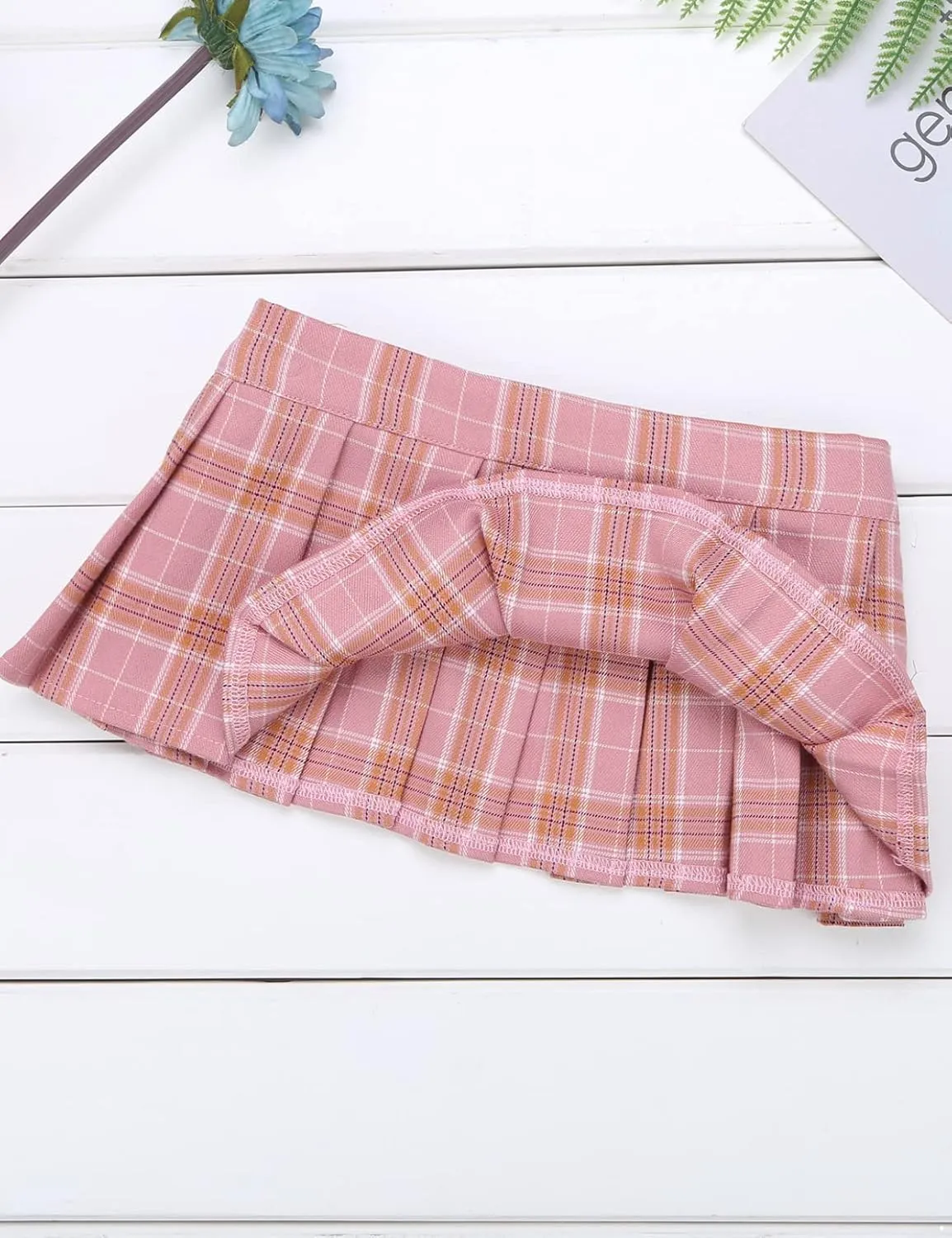 Women's School Girls Uniform Lingerie Cosplay Skirts Mini Micro Pleated Plaid Skater Skirt Rave Bottoms