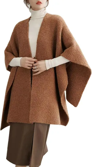 Womens Shawls and Wraps Soft Open Front Cardigan Cashmere Wrap Knit Pashmina Chunky Scarf Poncho Coat Fall Winter 2024