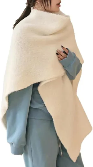 Womens Shawls and Wraps Soft Open Front Cardigan Cashmere Wrap Knit Pashmina Chunky Scarf Poncho Coat Fall Winter 2024