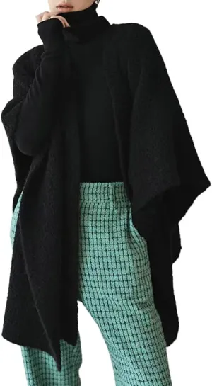 Womens Shawls and Wraps Soft Open Front Cardigan Cashmere Wrap Knit Pashmina Chunky Scarf Poncho Coat Fall Winter 2024