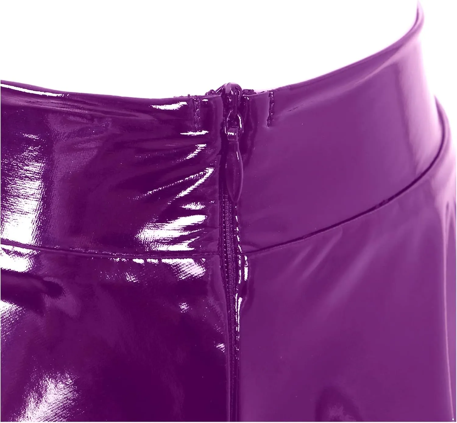 Women's Shiny Metallic Flared Mini Skirt Night Out Club Pleated Skater Skirts Clubwear