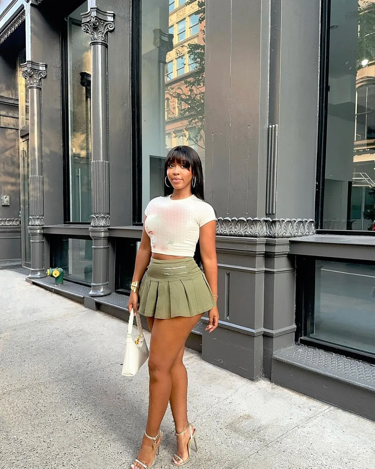 Womens Skirts Pleated High Waist Zipper Sexy Mini Skirts for Women Casual Vacation Skirts for Women Trendy