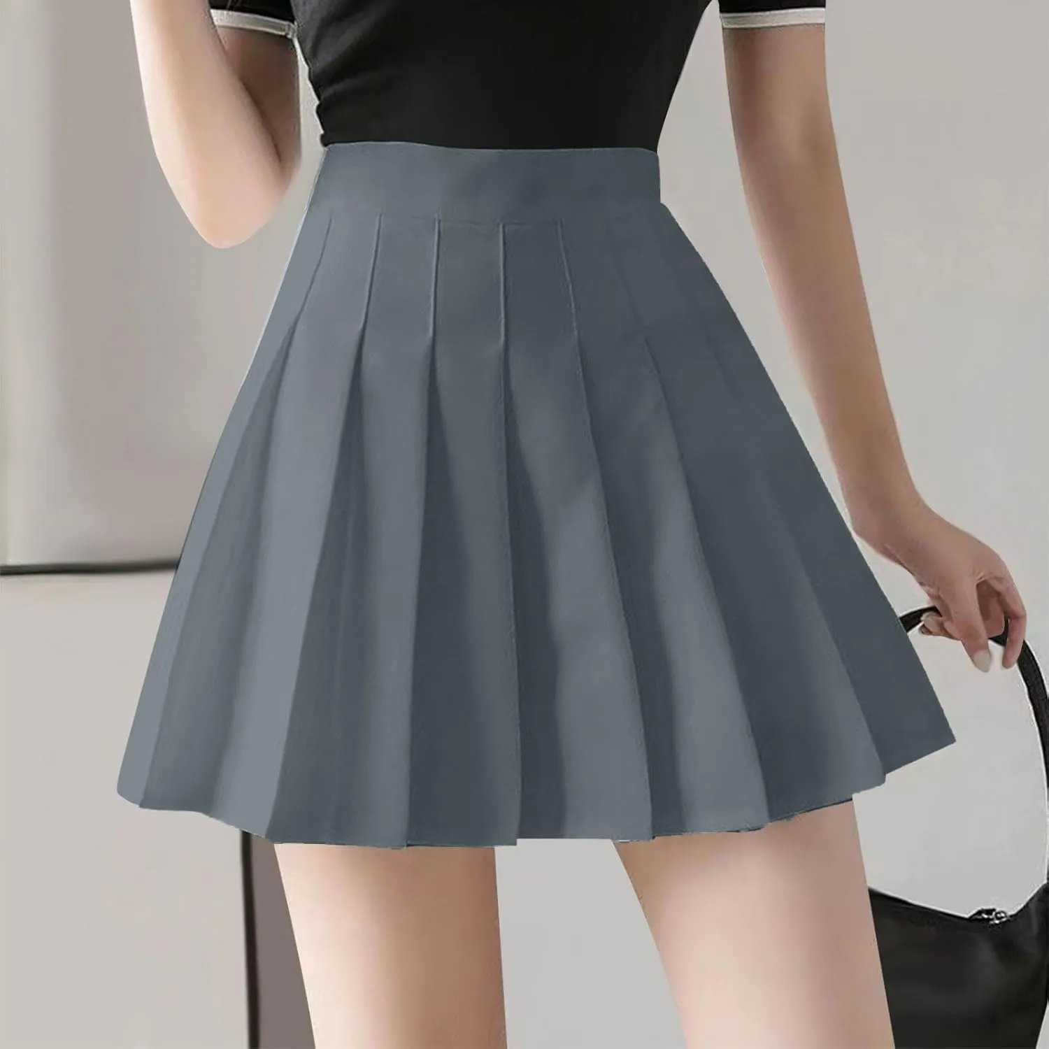 Women's Summer Sports Loose Trendy Elastic High Waist Solid Color Yoga Fitness Tennis Skirts Inner Shorts, XS-3XL