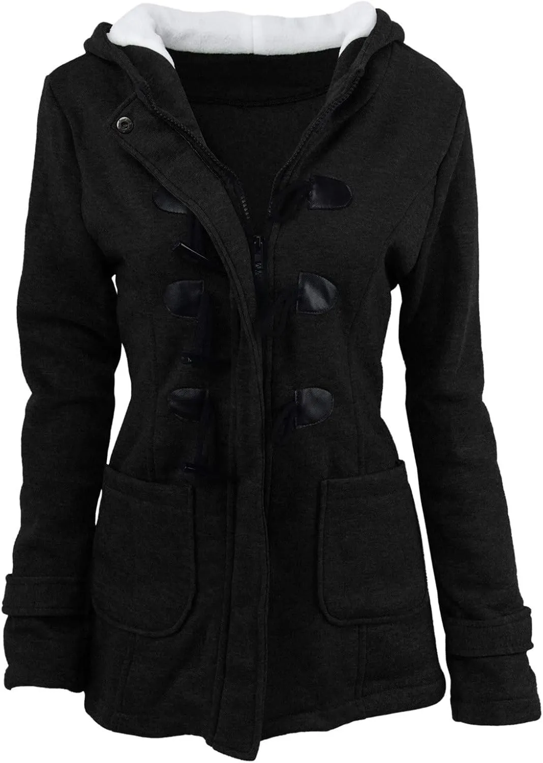 Womens Winter Coats Warm Sherpa Lined Parkas Jackets Thickened Windproof Outwear with Fur Hood Plus Size Puffer Down