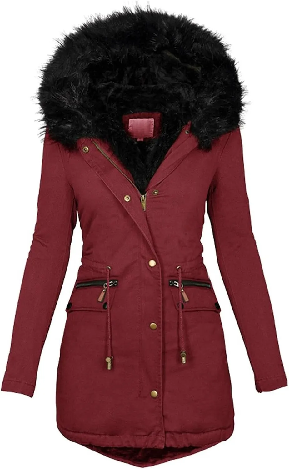 Womens Winter Coats Warm Thickened Sherpa Lined Jacket Hooded Outerwear Plus Size Puffer Parka Down Jackets Overcoat