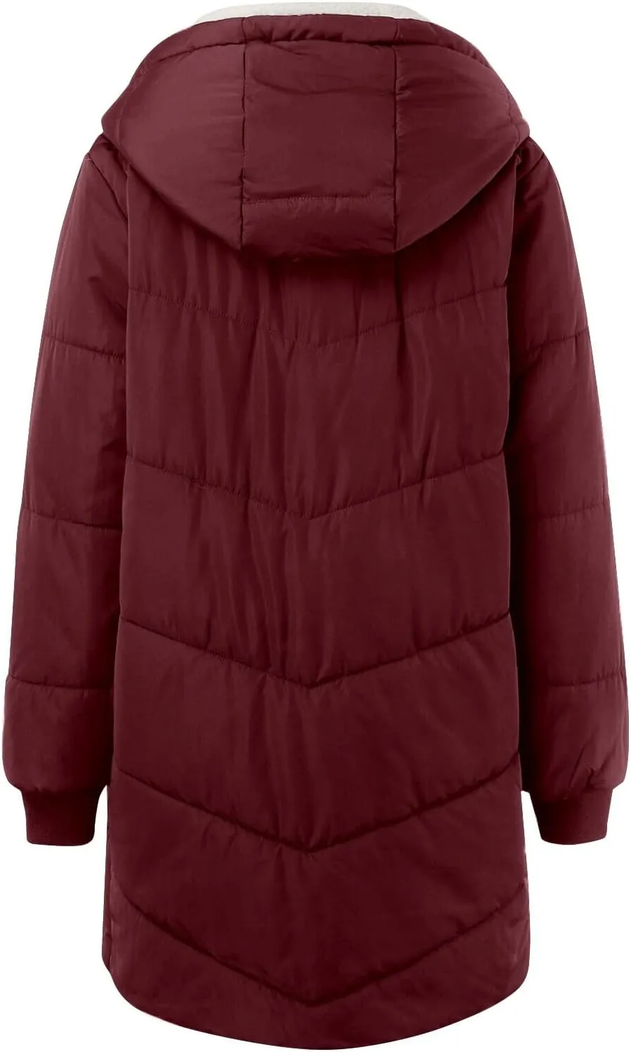 Womens Winter Temperament Zip Up Fleece Coat Hooded with Pockets Overcoat Casual Lightweight Warm Outwear Daily Clothes