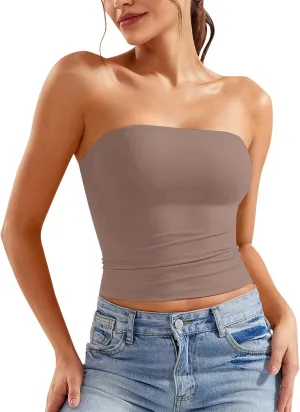 Womens Y2K Backless Strapless Tube Tops Basic Sleeveless Tank Top Cute 2025 Summer Clothes Going Out