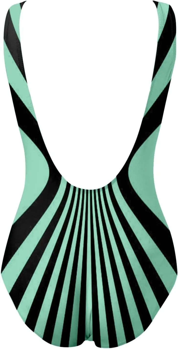 XRCQCAD Women's One Piece Swimsuits Tummy Control Monokini High Waisted Bathing Suit Plus Size Backless Swimwear
