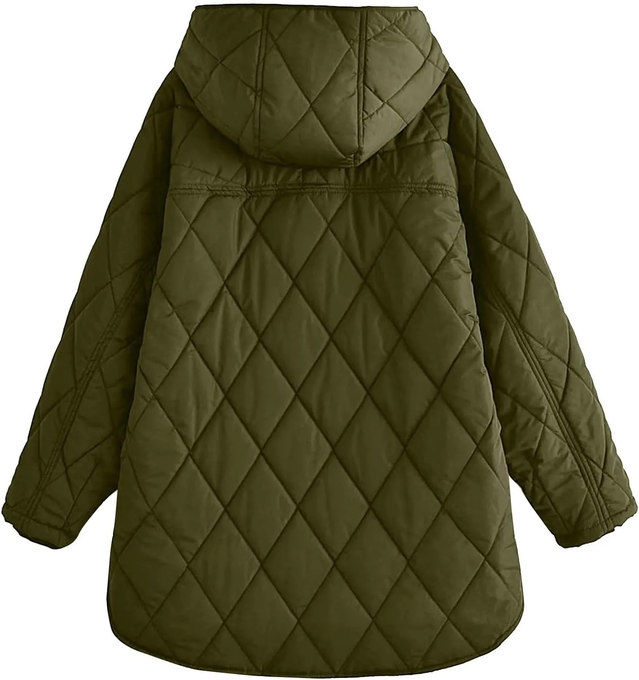 XUNRYAN Womens Bubble Puffer Jackets Quilted Lightweight Winter Warm Down Coats Baggy Casual Hooded Outerwear Anorak Parka