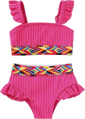 YOUNGER TREE Toddler Swimsuit Girl 2-Pieces Leopard Bathing Suits Halter Top Bikini Bottoms Swimming Suit Kids Beach Swimwear