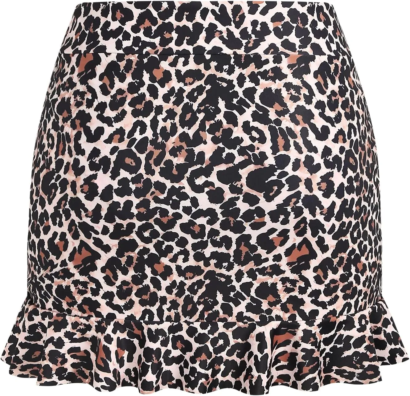 ZAFUL Women High Waisted Swim Skirts Ruffle Ruched Mini Skirt Tummy Control Bikini Bottoms
