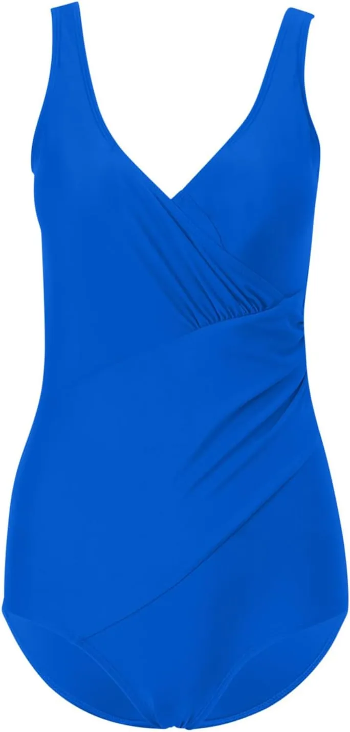 Zkuisw Swim Suits for Women 2024 Solid Push-Up Backless Swimsuits Beachwear Sexy Tummy Control One Piece Bathing Suits Bikini